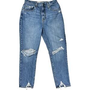 Nobody Denim Frankie Ankle High Rise Slim Leg Distressed Jeans Size 28